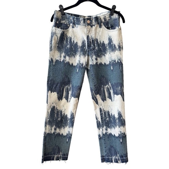 Tory Burch Tie Dye Acid Wash Denim Jeans - Picture 1 of 6